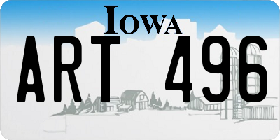 IA license plate ART496