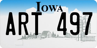 IA license plate ART497
