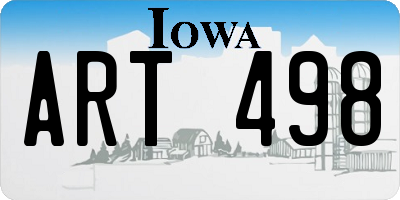 IA license plate ART498