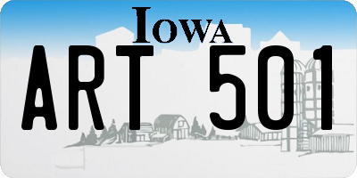 IA license plate ART501