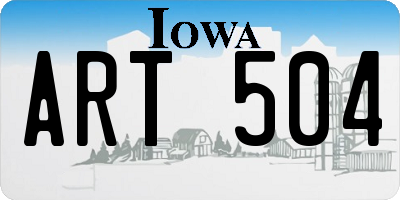 IA license plate ART504