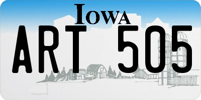 IA license plate ART505
