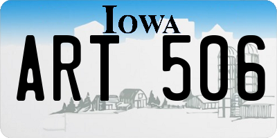 IA license plate ART506