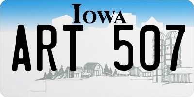 IA license plate ART507