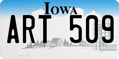 IA license plate ART509