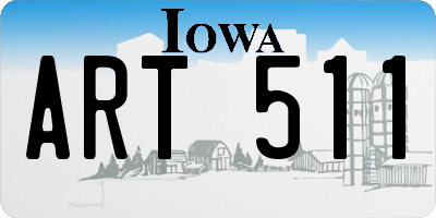 IA license plate ART511