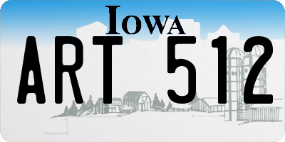 IA license plate ART512