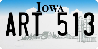 IA license plate ART513