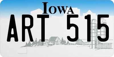 IA license plate ART515