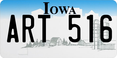 IA license plate ART516