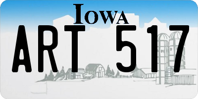 IA license plate ART517