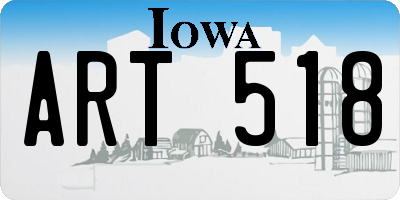 IA license plate ART518