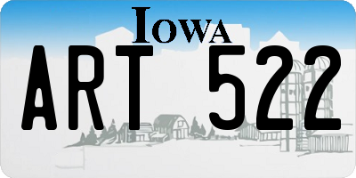 IA license plate ART522