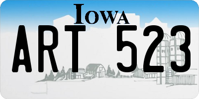 IA license plate ART523