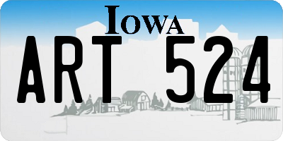 IA license plate ART524