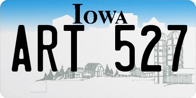 IA license plate ART527
