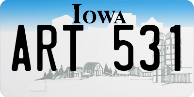 IA license plate ART531