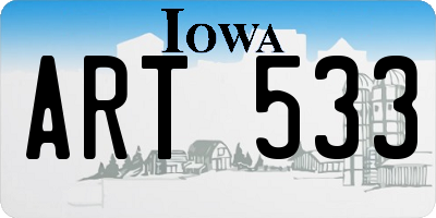 IA license plate ART533