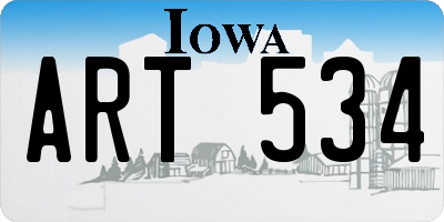 IA license plate ART534