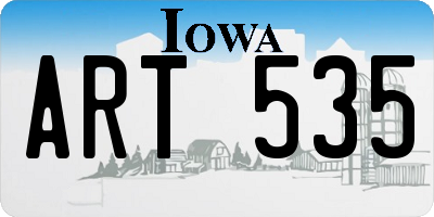 IA license plate ART535