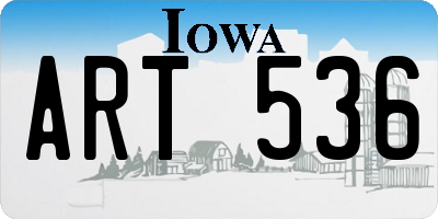 IA license plate ART536