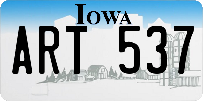 IA license plate ART537