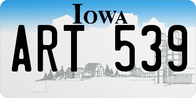 IA license plate ART539