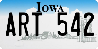IA license plate ART542