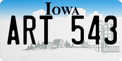 IA license plate ART543