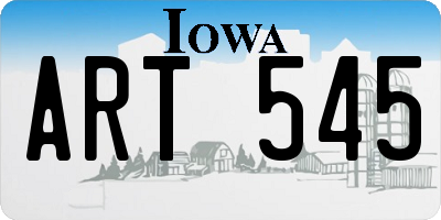 IA license plate ART545