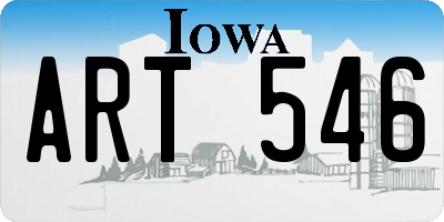 IA license plate ART546