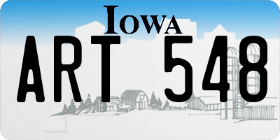 IA license plate ART548