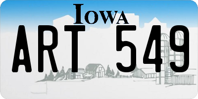 IA license plate ART549