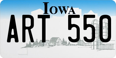 IA license plate ART550