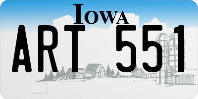 IA license plate ART551