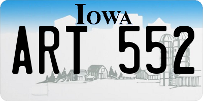 IA license plate ART552
