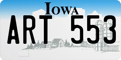 IA license plate ART553