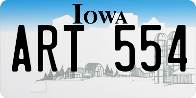 IA license plate ART554