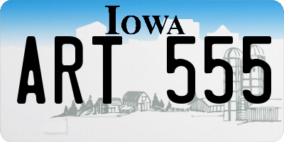 IA license plate ART555