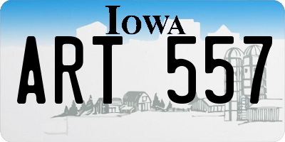 IA license plate ART557