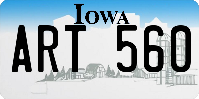 IA license plate ART560