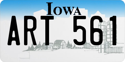 IA license plate ART561