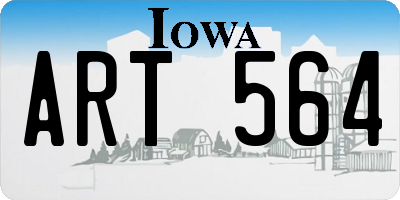 IA license plate ART564