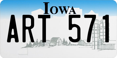 IA license plate ART571