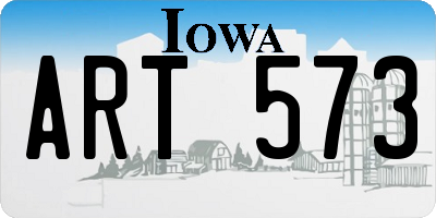 IA license plate ART573
