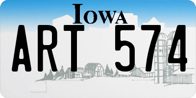 IA license plate ART574