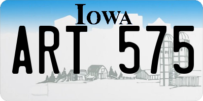 IA license plate ART575