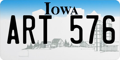 IA license plate ART576