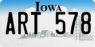 IA license plate ART578