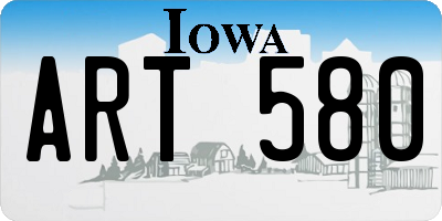 IA license plate ART580